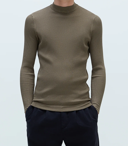 ZARA 'Ribbed Knit Mock Neck' Men's 