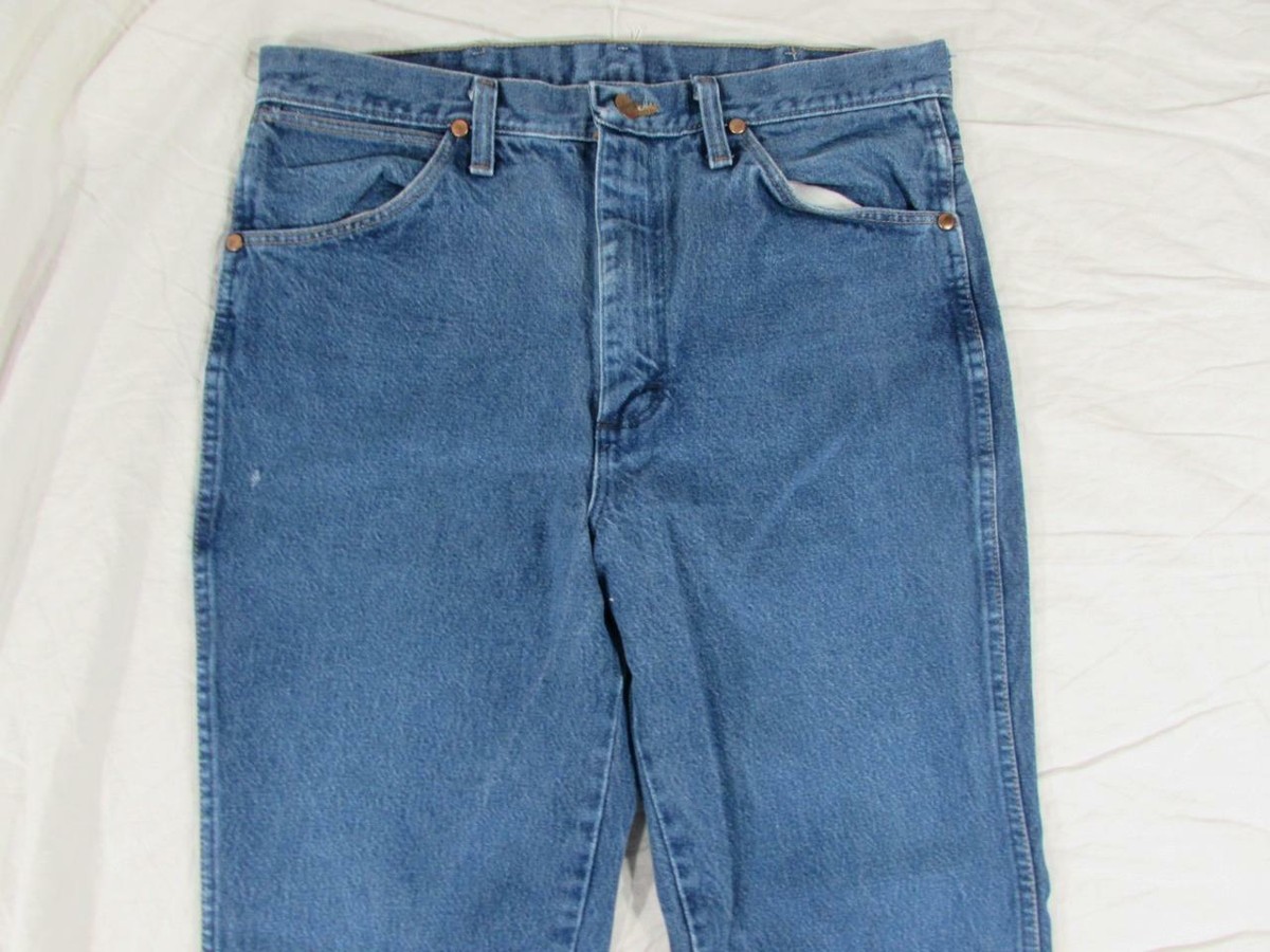 Wrangler 936DEN Dark Denim Jeans Measure Size 34 x 31 Cowboy Men's