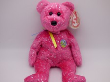 Ty Beanie Babies - Decade the Bear [Pink] - (2003, Retired)