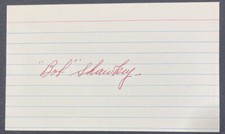 Bob Shawkey Signed 3x5 Index Card 1913 Debut 2 X WS Champ NY Yankees Phil A's 