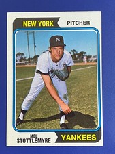 ⚾ 1974 Topps Baseball Base Card #44 Mel STOTTLEMYRE - EXMT or better ⚾