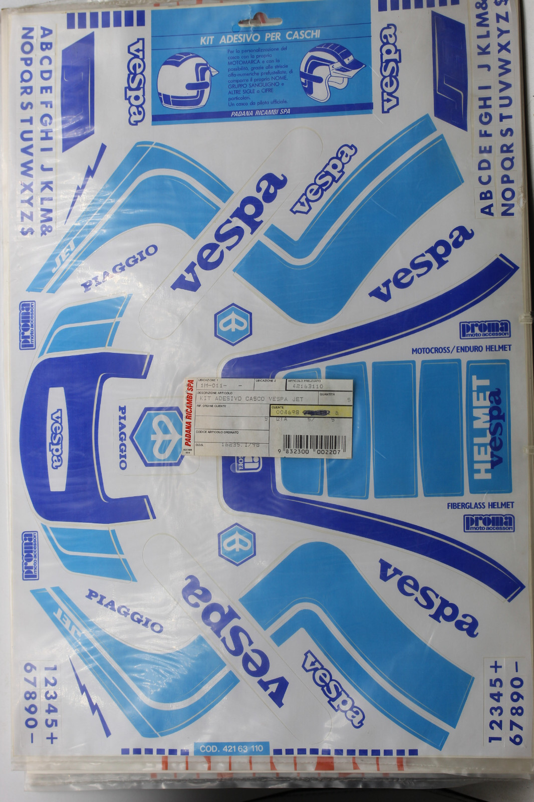 Kit adesivi stickers casco helmet anni 80 proma vespa moto epoca scooter ss ts