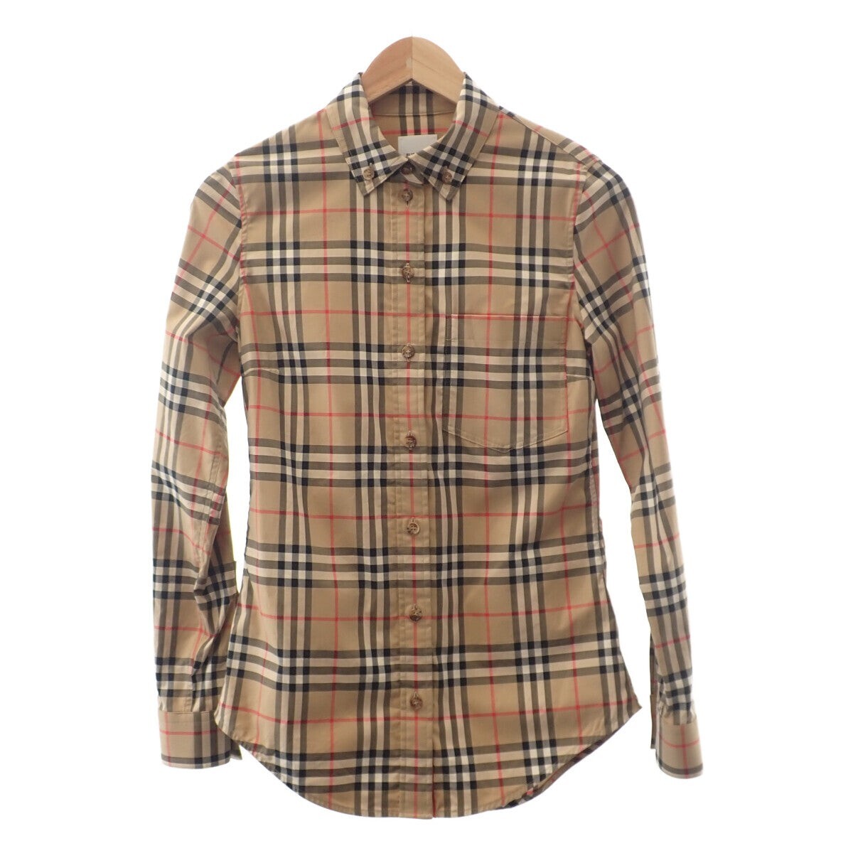 BURBERRY Button Down Collar Vintage Check Shirt Archive Beige Size