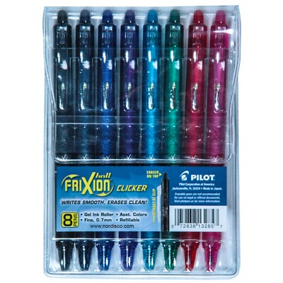 Pilot FRIXION BALL CLICKER 07 – Set Da 4 Penne A Sfera Cancellabili, Colori Assortiti