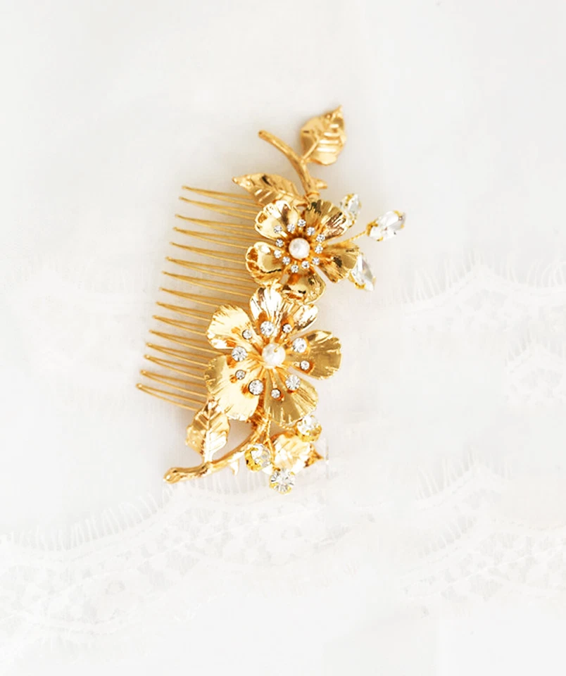 Peine de pelo de diamantes de imitación para mujer Roma vintage accesorios para el cabello de boda pieza para el cabello rosa Foto 4 de 4