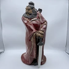 Large 16.5" Pottery Zhong Kui Statue Chinese Porcelain Devil Catcher Feng Shui