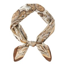 Vintage Silk Feel Square Scarf for Men Satin Bandana Tiny Medallion R-gold