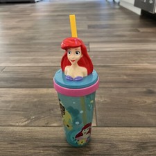 NEW Zak Disney Princess Tumbler / Cup With Straw For Kids Ariel Jasmine Tiana