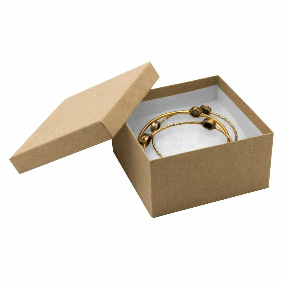 Kraft Cotton Filled Gift Boxes Jewelry Cardboard Box Lots of 100~200~500 - Image 4 of 4