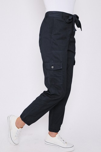 M&S Womens Trousers Cargo Combat Tencel Tapered Pants Pockets Ladies - Picture 44 of 59