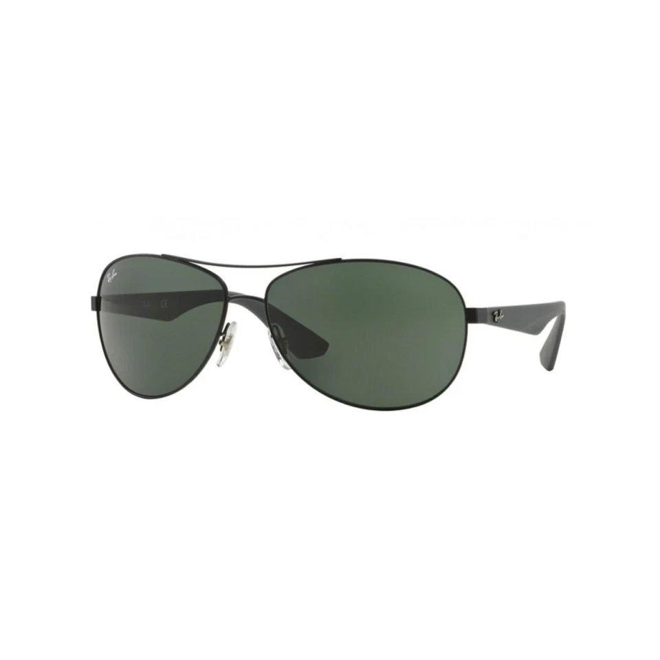 NUOVI occhiali da sole Ray-Ban RB3526 006/71 nero opaco/verde scuro 63-14-135 - Immagine 2 di 3