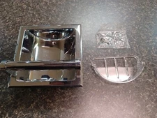 NOS Vtg Hall Mack Chrome Coronado HM-665 Recessed Soap Holder Hand Grab Bar