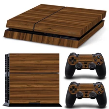 Sony PS4 PLAYSTATION 4 Skin Design Sticker Screen Protector Set - Wood 5 Motif