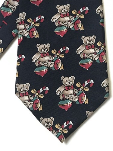American Traditions Christmas Theme Italian Silk Necktie Teddy Bear/Toy 58” x 4” - Picture 7 of 11