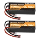 2pcs 14.8V 6200mAh 4S 50C LiPo Battery Hard case Deans for Rc Car Truck Buggy