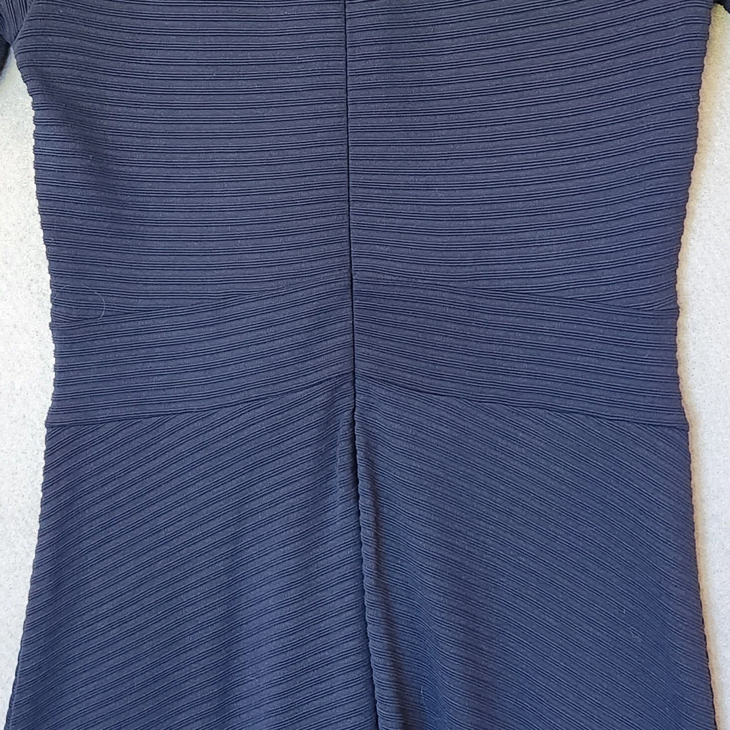 Abito Michael by Michael Kors blu nav orizzontale a costine maglia girocollo qualità