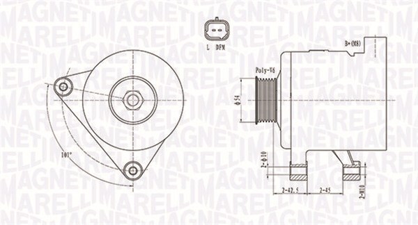 MAGNETI MARELLI 063731498010 Alternator for CITROËN,PEUGEOT