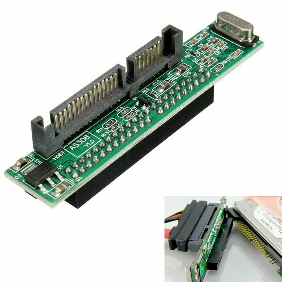 2.5" Female 44 PIN IDE to 7 + 15 PIN SATA Hard Drive Converter Adapter PATA 3.5" - Image 2 of 4