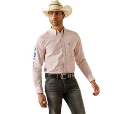 Ariat Men's Team Primo Red & Blue Fitted Button Down Shirt- 54725