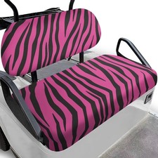 Eleqin Golf Cart Seat Cover Blanket And Backrest Cover Zebra Stripe Pink 2
