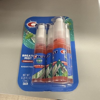 Crest SCOPE CINNAMON CinnaMint Breath Mist Spray Long Lasting 4 pk 0.24fl oz ea