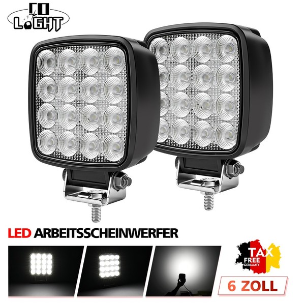 2X 150W LED Arbeitsscheinwerfer KFZ 12V-24V Auto Flutlicht Traktor Weiß LKW PKW-image