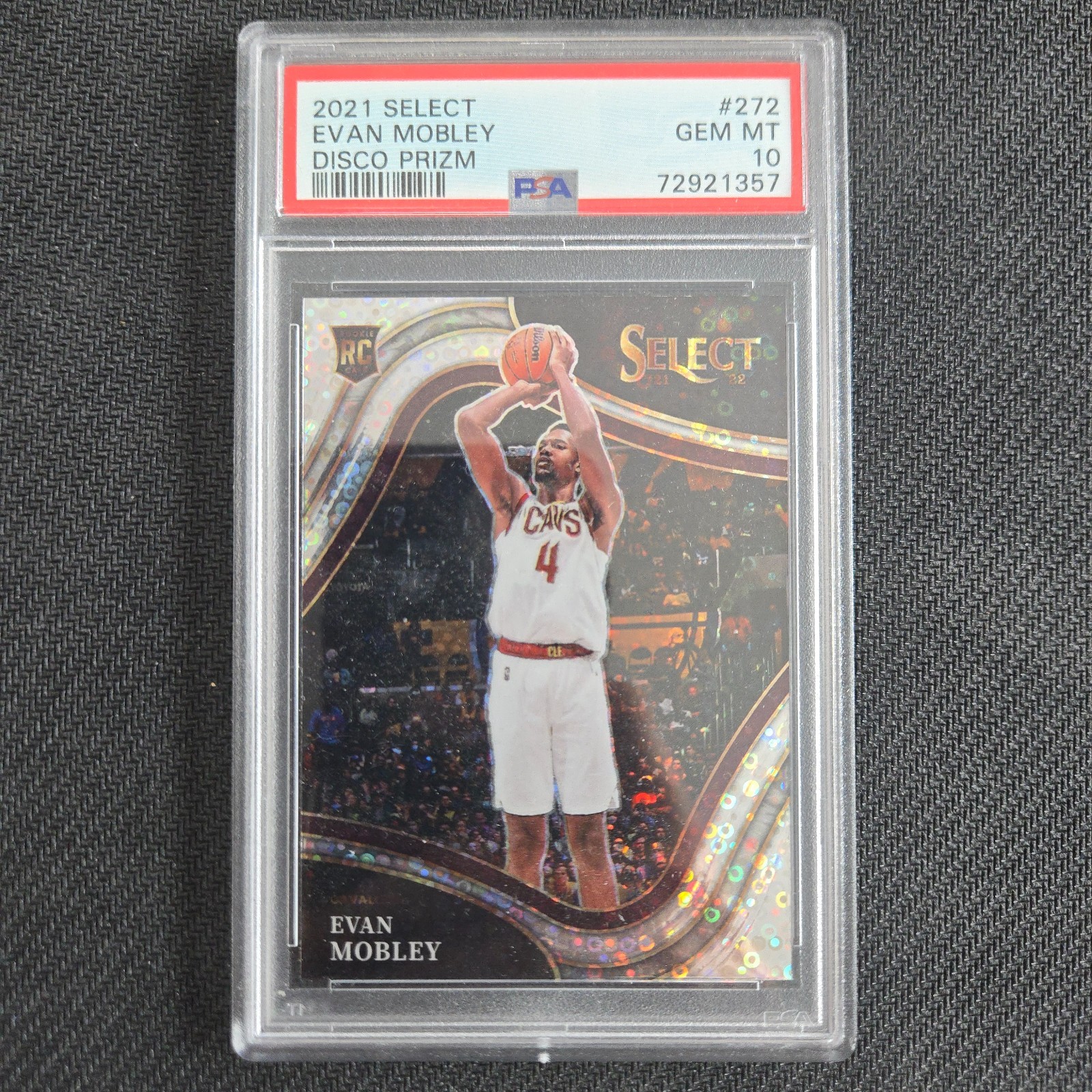 2021-22 Panini Select Courtside Rookie Evan Mobley #272 Disco Prizm (RC)  PSA 10