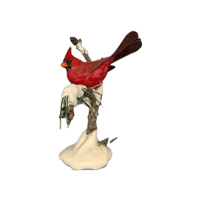 The Danbury Mint - ''Winter's Jewel '' by Bob Guge - Red Cardinal In Snow Figurine