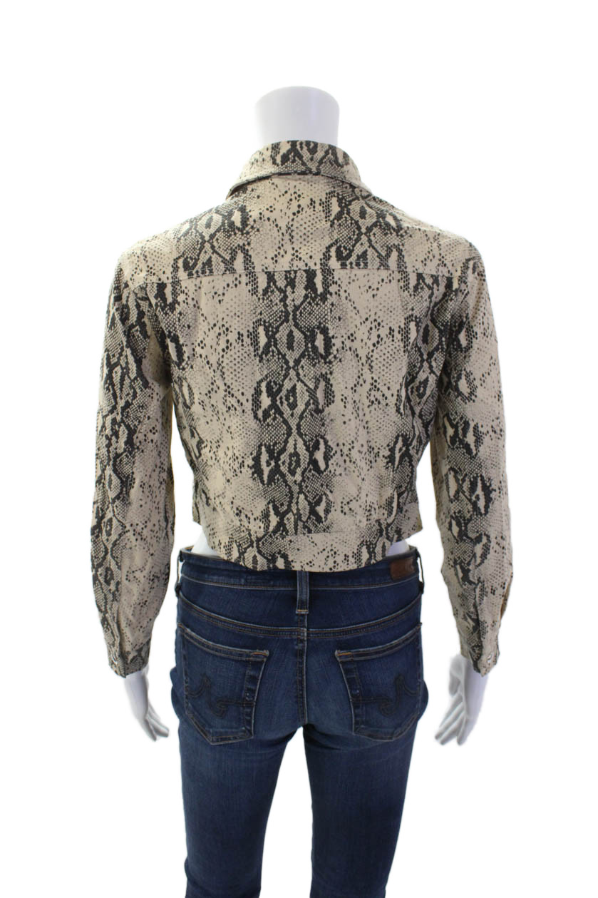 Superdown Womens Button Front Collared Snakeskin … - image 3