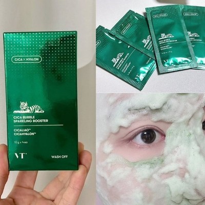 VT Cica Bubble Sparkling Booster 10g x 4pcs Soothing Pore Care Calming K-Beauty