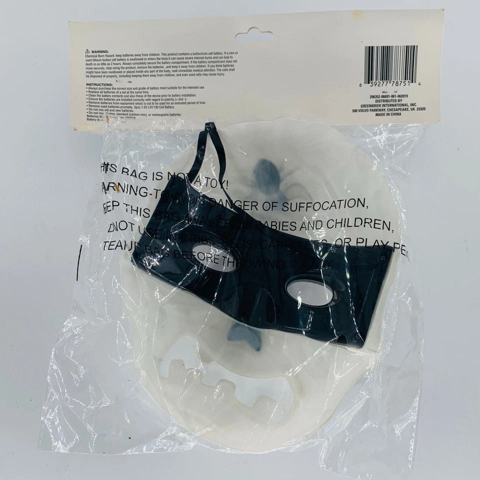 Máscara facial iluminada para niños Halloween blanca negra calavera batería frontal Foto 4 de 4