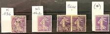 France - 1906 & 1907 - lot 5 timbres : 1 N°136 oblit. + 3 N°142 oblit. & 1 (*)