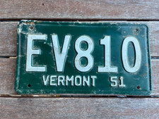 1951 Vermont license plate EV810