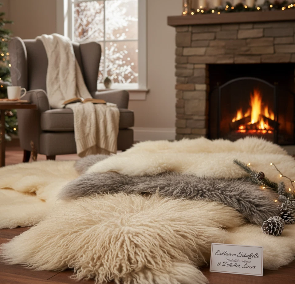 5x Naturfelle im Set – Schaffell, Ziegenfell & Kaninchenfell – B-Ware – Deko - Bild 3 von 4