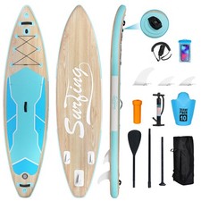 11FT Inflatable Paddle Board Surfboard 33" Wide 330LBS Capacity 3-Fin System