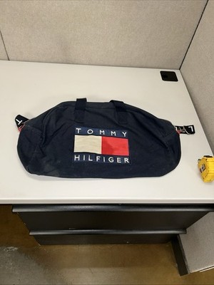 Tommy Hilfiger Bag Adult Large Blue Duffle Bag 90s Logo Canvas Distressed Mens 