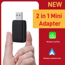 Wired to Wireless CarPlay Android Auto Mini Adapter 5GHz WiFi 5 - Plug Play