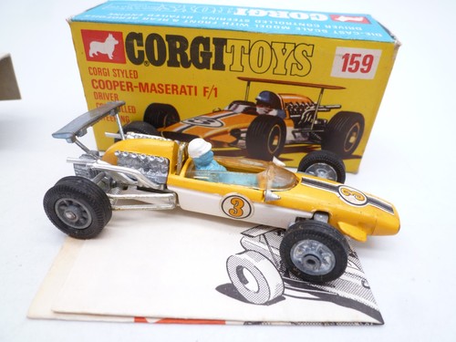VINTAGE CORGI TOYS 159 COOPER MASERATI RACING CAR IN ORIGINAL BOX 1969 - Picture 3 of 6