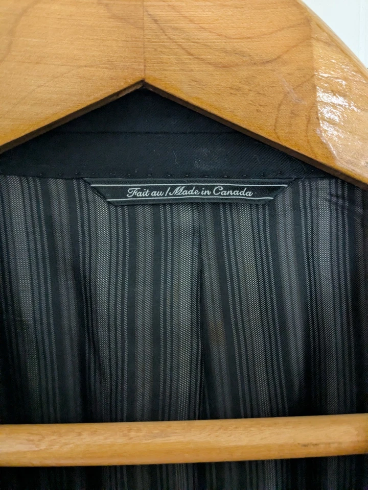 Jack Victor Black Blazer Sport Coat Super 150s Wool & Cashmere 42S — 第 2/4 张图片