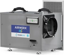 BaseAire AirWerx 55S 120Pt Crawlspace Dehumidifier w Hose EnergyStar 5y Warranty