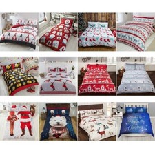 CHRISTMAS FESTIVE DUVET COVER SETS BEDDING ADULTS - SINGLE, DOUBLE KING SIZE