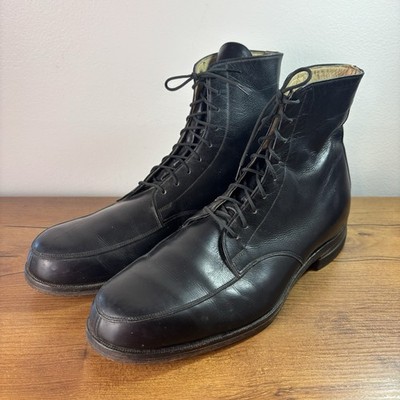 Vintage E Vogel Custom Bespoke Mens Black Leather Ankle Boots Sz 10 10.5 D USA