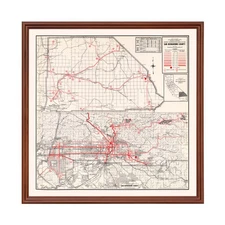 Old Map of San Bernadino County, CA 1935 - Vintage Californi