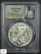 2001 D American Buffalo Commemorative Silver Dollar James Earle Fraser PCGS MS70