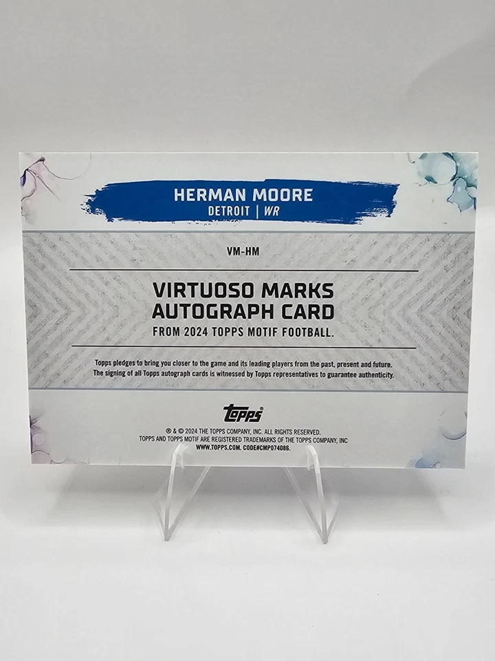 2024 Topps Motif Herman Moore Virtuoso Marks Auto /49 Detroit Lions AU - Image 2 of 2