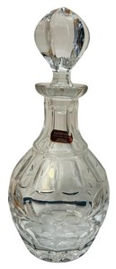 VTG Gorham Full Lead Crystal Whiskey Decanter Floral Diamond Cut West Germany
