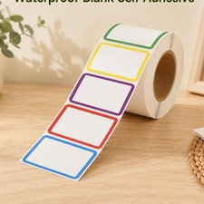Rouleau étiquettes adhésives vierges imperméables multicolores