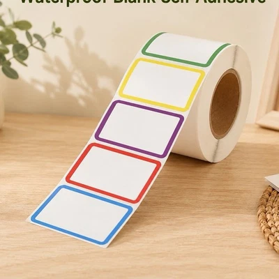 Rouleau étiquettes adhésives vierges imperméables multicolores - Photo 1/4