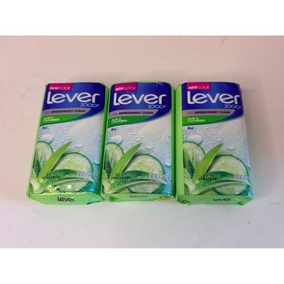 Lever 2000 Aloe & Cucumber Bar Soap 4 oz 3-Pack Refreshingly Clean New Look
