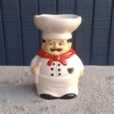 Ceramic Chef Candle Holder Figurine White Red...